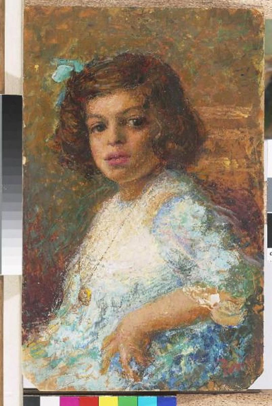 14-Bambina in abito azzurro-Sistema Museale Montichiari Musei. Civica Pinacoteca Antonio e Laura Pasinetti  